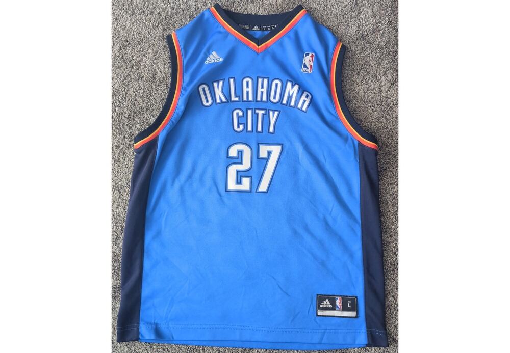 Adidas Oklahoma City Thunder #27 Blue Basketball Jersey Youth Large NBA